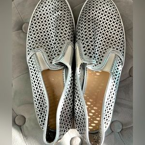 Banana Republic Silver Perforated Slip On Tennis - Size 9.5